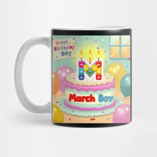 March boy birthday cake Mug